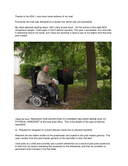 Thanks to the ADA, I now have home delivery of my mail.