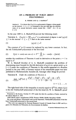 ON A PROBLEM OF TURAN ABOUT POLYNOMIALS max |p(*)