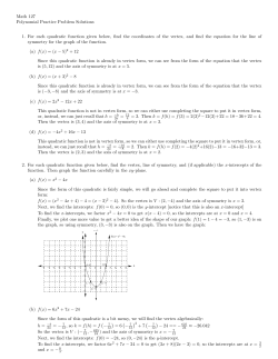 Exam 4 Practice Problem Solutions