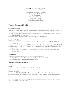 Curriculum Vita - David E. Cunningham