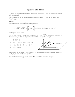Equation of a Plane - MIT OpenCourseWare