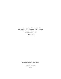 THE RULE OF LAW ORAL HISTORY PROJECT The