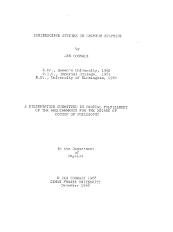 Luminescence studies in cadmium sulphide