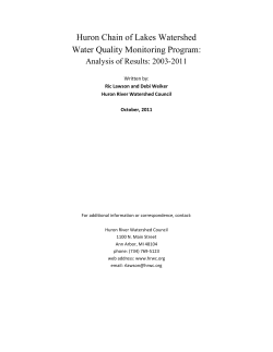 2011 Huron Chain of Lakes Monitoring Report