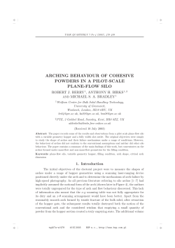 arching behaviour of cohesive powders in a pilot-scale plane