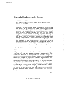 Biochemical Studies on Active Transport