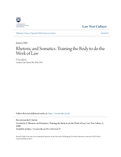 Rhetoric and Somatics: Training the Body to do