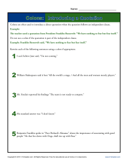 Colons: Introducing a Quotation