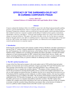 efficacy of the sarbanes-oxley act in curbing
