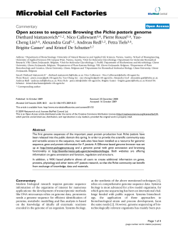 Microbial Cell Factories - Bioinformatics and Systems Biology