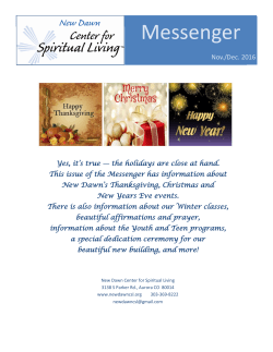 Messenger - new dawn center for spiritual living