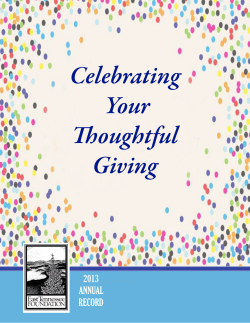 2013 ETF Annual Record - East Tennessee Foundation