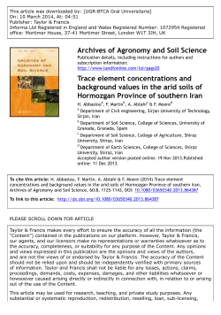 Trace element concentrations and background values in the arid