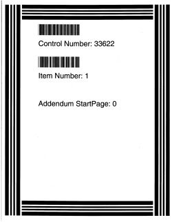 Control Number: 33622 Item Number: 1