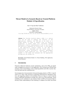 Threat Model of a Scenario Based on Trusted Platform Module 2.0