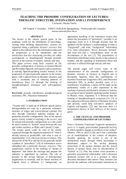 teaching the prosodic configuration of lectures: thematic