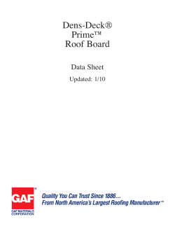 Dens Deck Prime™ Roof Board - Data Sheet