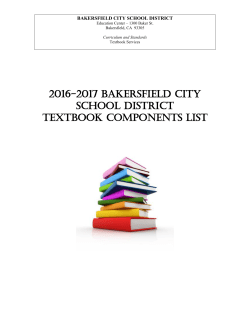Textbook Component List - Bakersfield City School District