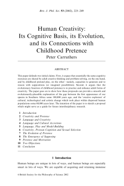 Human Creativity - University of Maryland