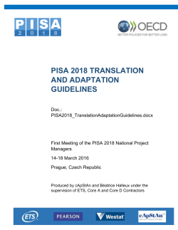 PISA 2018 Translation Adaptation Guidelines