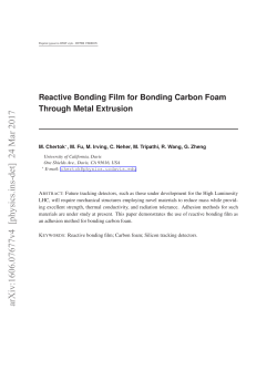 Reactive Bonding Film for Bonding Carbon Foam Through Metal