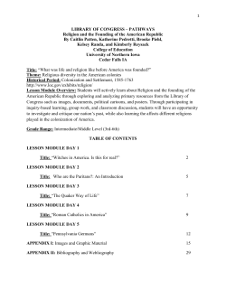 Religion and the Founding of the American Republic