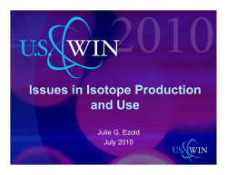 Issues in Isotope Production and Use
