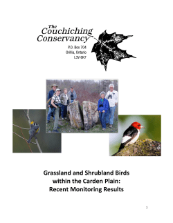 Grassland and Shrubland Birds within the Carden Plain: Recent