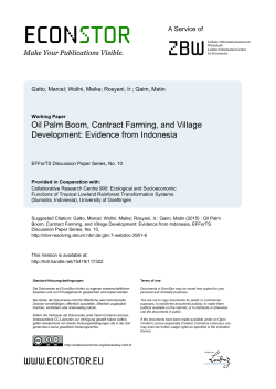 Oil Palm Boom, Contract Farming, and Village