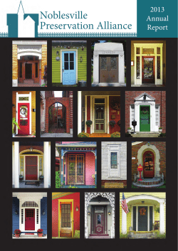 2013 Noblesville Preservation Alliance Annual Report
