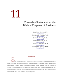 towards a statement on the biblical purposes of business