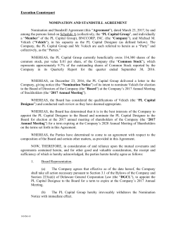 Nomination and Standstill Agreement