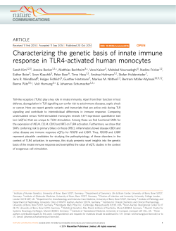 Characterizing the genetic basis of innate immune response in