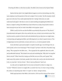 Karl Jacobson on preaching in context