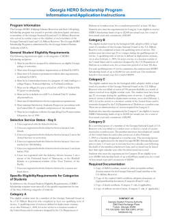 Georgia HERO Scholarship Program Information and
