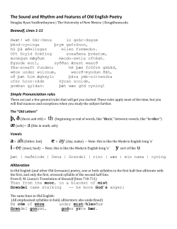 The Sound and Rhythm and Features of Old English Poetry