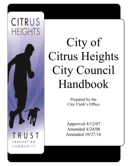 City of Citrus Heights City Council Handbook