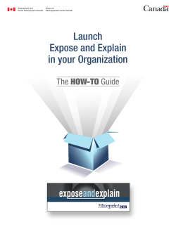 Launch Expose and Explain in your Organization
