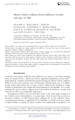 Motor vehicle collision factors influence severity and