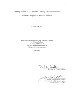The Implementation of Kinesthetic Learning Activities to Identify