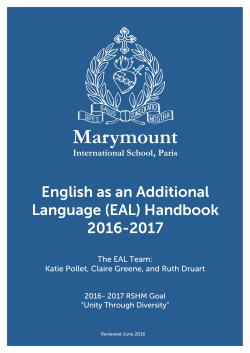 (EAL) Handbook - Marymount International School, Paris