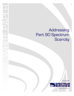 Addressing Part 90 Spectrum Scarcity