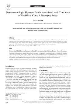 Nonimmunologic Hydrops Fetalis Associated with True Knot of