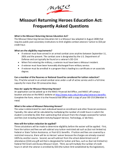 Missouri Returning Heroes Education Act: Frequently Asked Questions