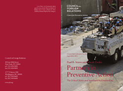 Partners in Preventive Action - Council on Foreign Relations