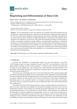 Bioprinting and Differentiation of Stem Cells