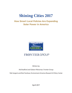 Shining Cities 2017 - Environment America Research and Policy
