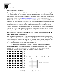 Parent Letter for Grade 2 - Place Value