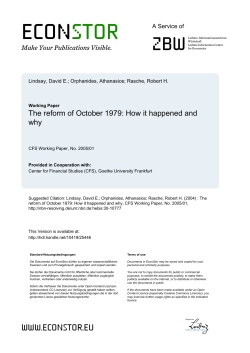 The Reform of October 1979: How It Happened and Why