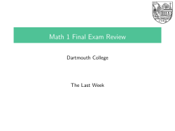 Math 1 Final Exam Review